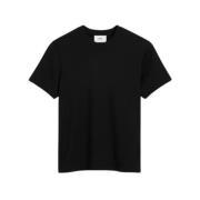 Hart T-shirt Zwart Korte Mouw Ronde Hals Ami Paris , Black , Heren