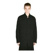 Gestructureerde Jas met Zakken Yohji Yamamoto , Black , Heren