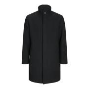 Stijlvolle wollen jas met rits Jack & Jones , Black , Heren