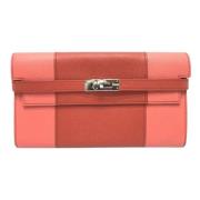 Pre-owned Leather wallets Hermès Vintage , Pink , Dames