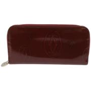 Pre-owned Leather wallets Cartier Vintage , Red , Dames