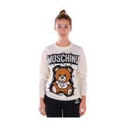 Comfortabele Gebreide Pullover Sweater Moschino , White , Dames