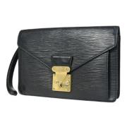 Pre-owned Leather clutches Louis Vuitton Vintage , Black , Dames