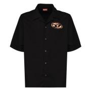 Zwarte Casual Overhemden voor Mannen Diesel , Black , Heren