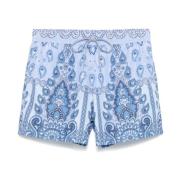 Lichtblauwe Mesh Zwemshorts Etro , Blue , Heren