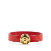 Pre-owned Leather bracelets Louis Vuitton Vintage , Red , Dames