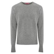 Kasjmier Grijs Ronde Hals Sweater Drumohr , Gray , Heren