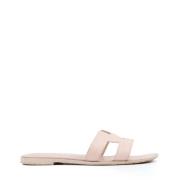 Pre-owned Leather sandals Hermès Vintage , Pink , Dames