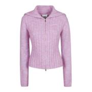 Hoge Hals Alpaca Katoenmix Trui Ganni , Pink , Dames