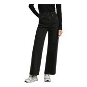 Zwarte Straight Leg High Waist Broek Pepe Jeans , Black , Dames