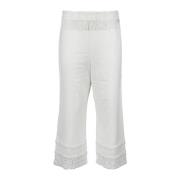 Modieuze Wijde Broek Twinset , White , Dames