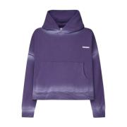 Tie-Dye Cropped Hoodie met Logo Print Bonsai , Purple , Heren