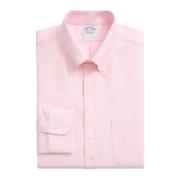 Roze Regular Fit Non-Iron Katoenen Oxford Overhemd met Button Down Kra...