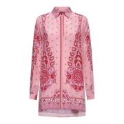 Roze Bloemen Paisley Zijden Overhemd Etro , Pink , Dames