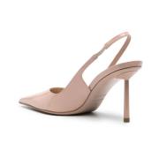 Nude Lakleren Slingback Hakken Le Silla , Beige , Dames