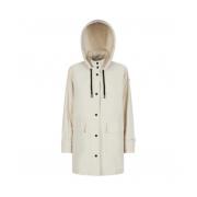 Ademende Parka Jas Geox , White , Dames