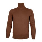 Bruine Cashmere Zijde Slim Fit Trui Cashmere Company , Brown , Heren