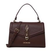 Bruine Bezaaid Hart Tas Love Moschino , Brown , Dames