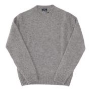 Grijze Alpaca-Wol Trui met Ronde Hals Herno , Gray , Heren