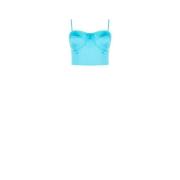 Satin korset met zichtbare stiksels Rinascimento , Blue , Dames