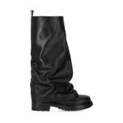 Zwarte Leren Gaiter Laars Strategia , Black , Dames