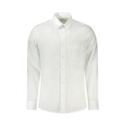 Wit Katoenen Overhemd Calvin Klein , White , Heren