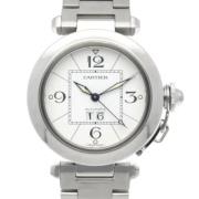 Pre-owned Linen watches Cartier Vintage , White , Heren