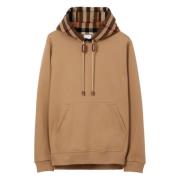 Bruine Geruite Hoodie Burberry , Brown , Heren