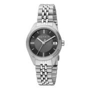 Analoge Quartz horloge met datumweergave Esprit , Gray , Dames