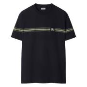 Blauw Equestrian Knight Design T-shirt Burberry , Blue , Heren