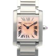 Pre-owned Linen watches Cartier Vintage , Pink , Dames