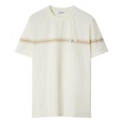 Witte katoenen T-shirt met Equestrian Knight Design Burberry , White ,...