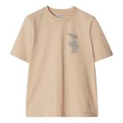 Beige Katoenen Jersey T-shirt Polo Burberry , Beige , Dames