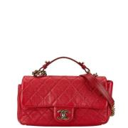 Pre-owned Leather chanel-bags Chanel Vintage , Red , Dames