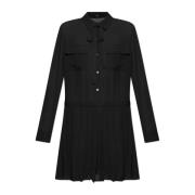 Jurk met geplooide zoom Theory , Black , Dames