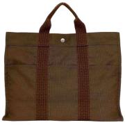 Pre-owned Canvas handbags Hermès Vintage , Brown , Dames