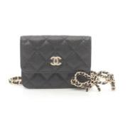 Pre-owned Leather chanel-bags Chanel Vintage , Black , Dames