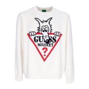 Crewneck Sweater Sandy Shore Guess , White , Heren