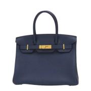 Pre-owned Leather handbags Hermès Vintage , Blue , Dames