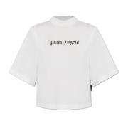 T-shirt met logo Palm Angels , White , Dames