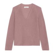 V-hals gebreide trui relaxed Marc O'Polo , Pink , Dames