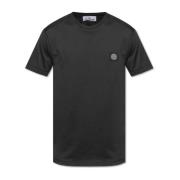 Logo T-Shirt Stone Island , Black , Heren