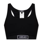 Crop Top Versace , Black , Dames