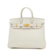 Pre-owned Leather handbags Hermès Vintage , White , Dames