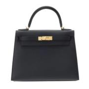 Pre-owned Leather handbags Hermès Vintage , Black , Dames