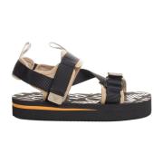 Sportieve Plateau Sandalen met Klittenbandsluiting Emporio Armani , Bl...