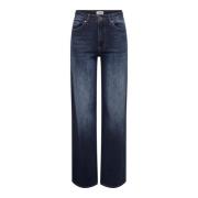 Donkerblauwe Denim Wide Leg Jeans Only , Blue , Dames