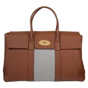 Flanellen Piccadilly Leren Tas Eleventy , Brown , Dames