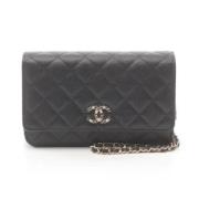 Pre-owned Leather crossbody-bags Chanel Vintage , Black , Dames