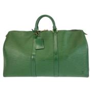 Pre-owned Leather travel-bags Louis Vuitton Vintage , Green , Dames